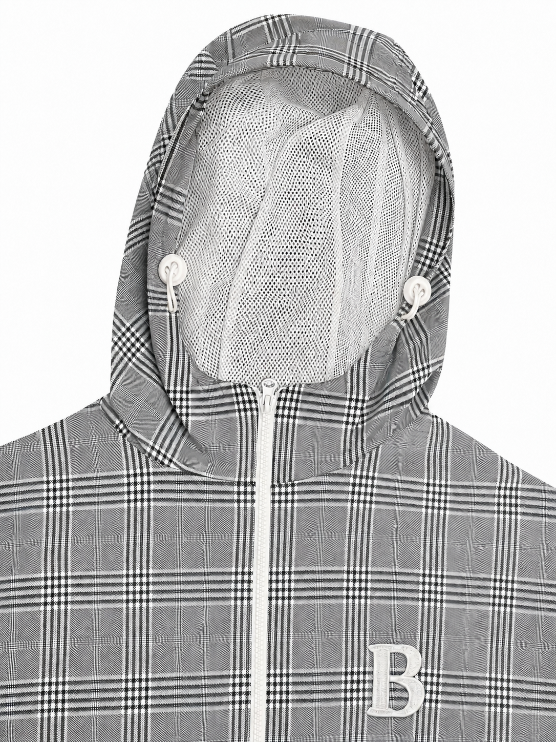 Plaid Zip Up Windbreaker